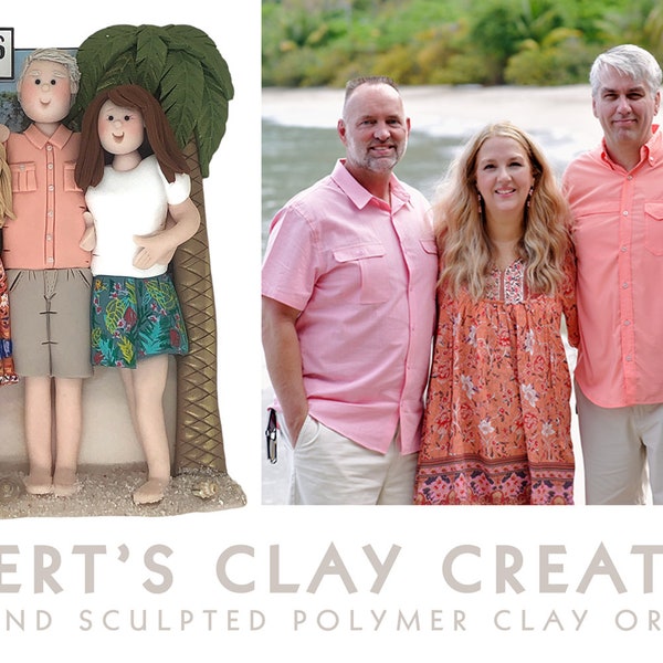 NOT AVAILABLE - DEPOSIT for Portraits in Clay Family Vacation - Figurine or Ornament - Please read item description