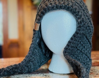 Crocheted Hat with Earn Flaps, Pompom, and Optional Satin Lining