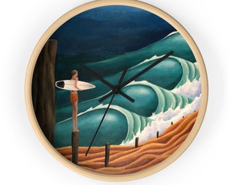 Surfing Through Time: Beachy and Trippy Clocks with Original Art