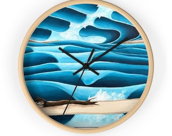 Ocean's Rhythm: Driftwood Wave Clock