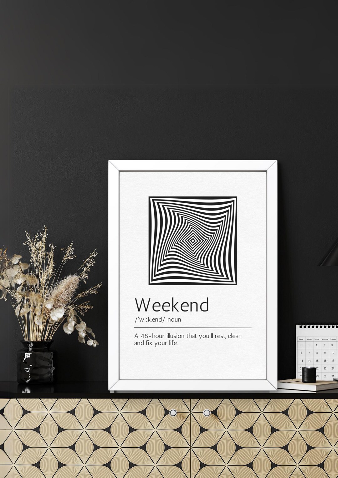 Weekend Definition Print, Funny Minimalist Wall Art (digital Download ...