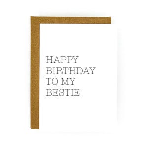 Afdrukbare verjaardagskaart - Happy Birthday To My Bestie - digitale download