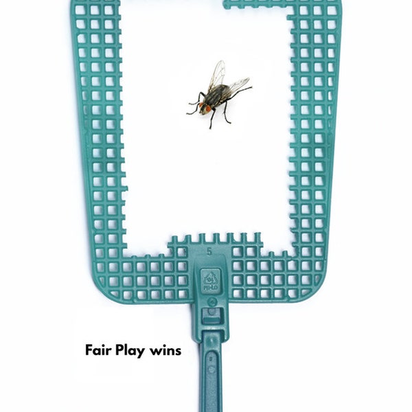 Fair Play, Fliegenklatsche, Fly swatter,Fair Play gewinnt, Chance,Poster,Deko, Kunst, Fliege