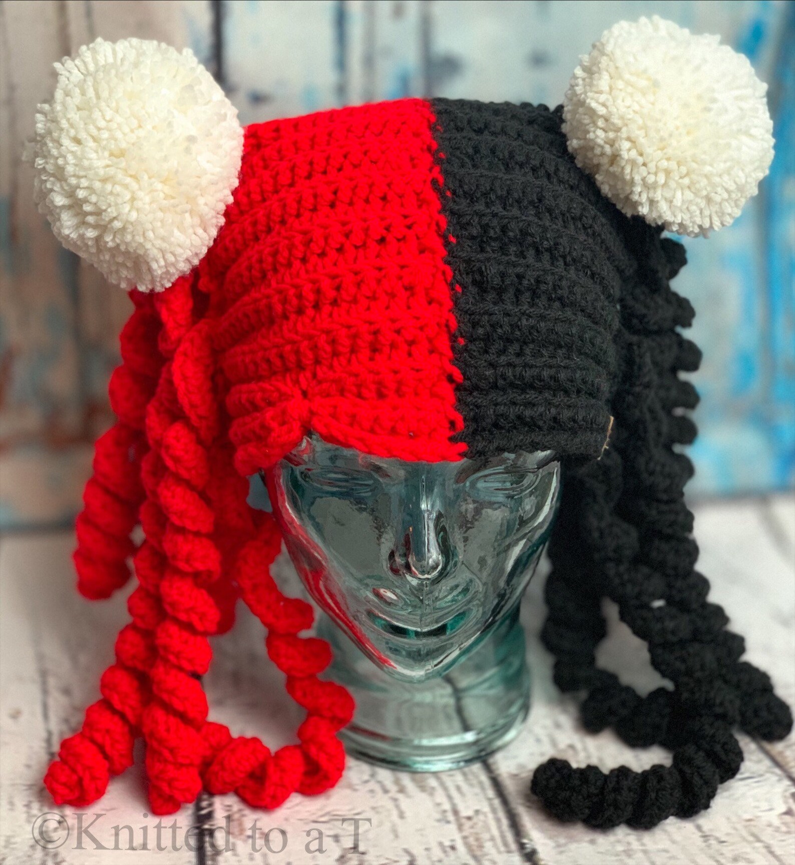 RTS Crochet Harley Quinn Inspired Beanie Crochet Hat FREE Etsy