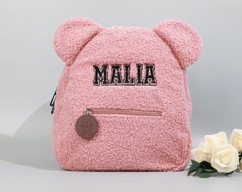 Personalised Fluffy Teddy Kids Backpack, Custom name backpack, Teddy Bear Backpack Toddler backpack, Personalised Fluffy Teddy Kids Backpack