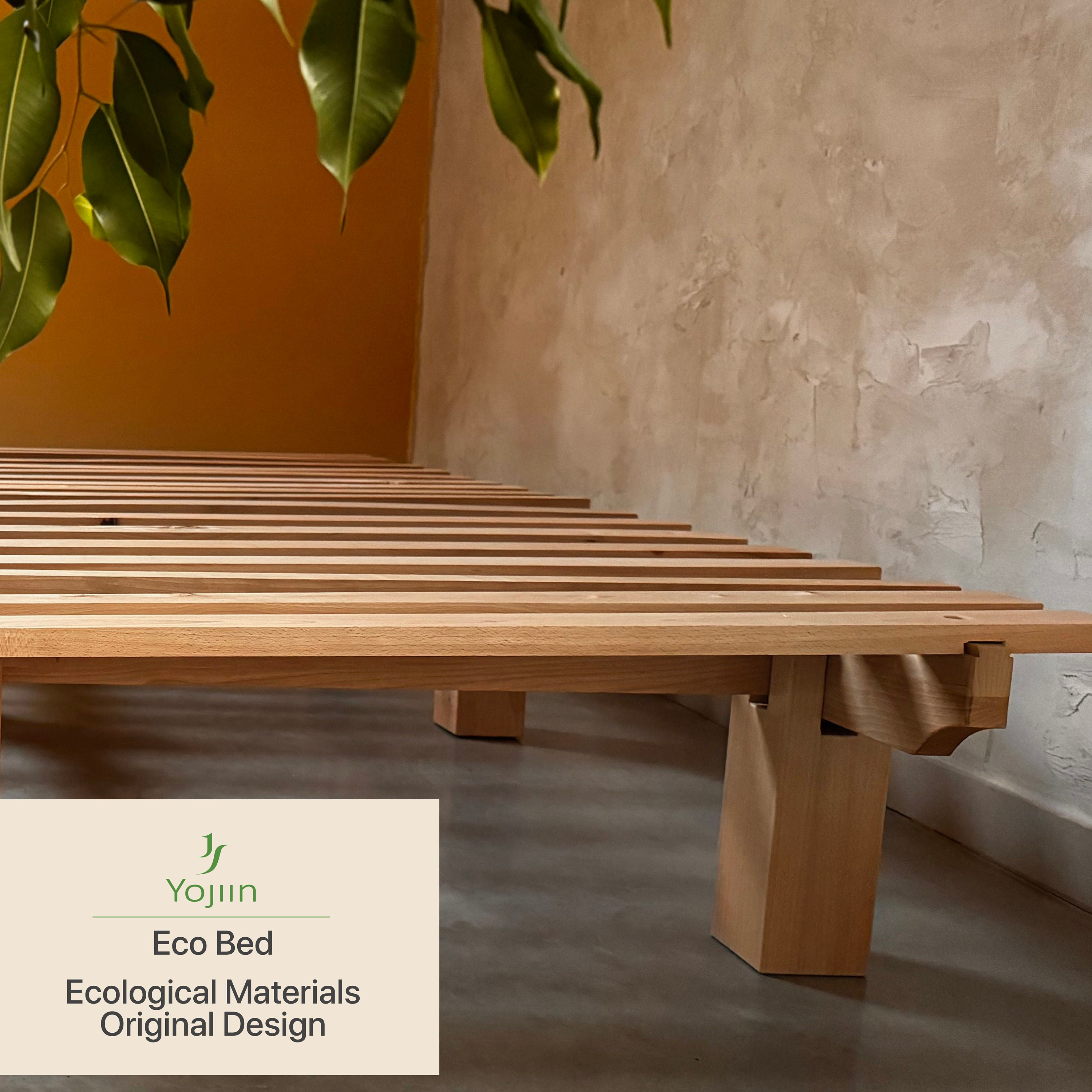 Platform Bed, Japanese Wooden Bed Frame, Japanese Joinery Bed Frame