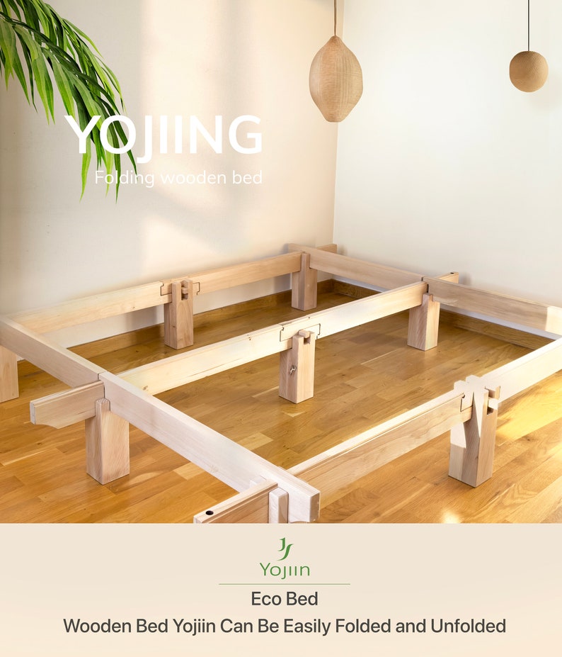 Japanese Wooden Bed Frame, Japanese Joinery Bed Frame, Platform Bed