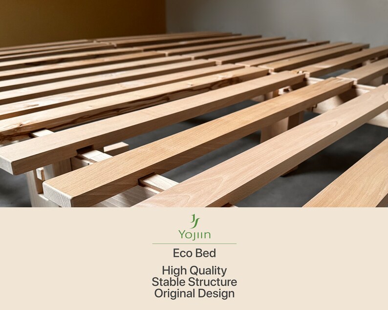 Japanese Wooden Bed Frame, Japanese Joinery Bed Frame, Platform Bed