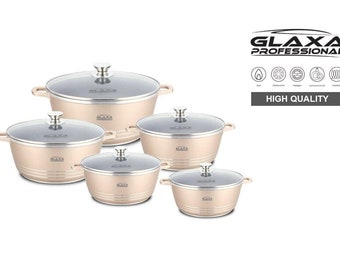 Professional Non stick Die-Cast Cookware Set ,Champagne induction