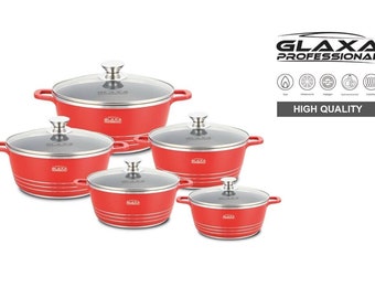 Professional Non stick Die-Cast Cookware Set RED