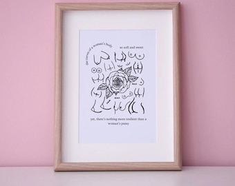 empowered woman poster | feminist posters | female wall art | female empowerment | eclectic feminist gallery wall art | strong woman print
