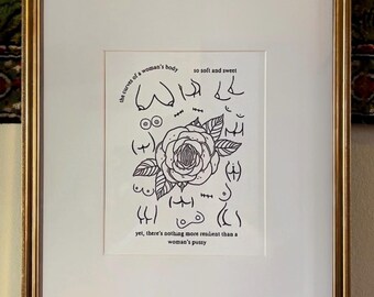Women's Empowerment Poetry Print: Feminine Body Positive Art (Digital Download)