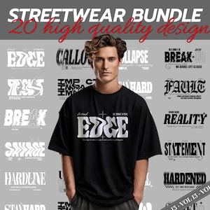 Maglietta tipografica / Design streetwear tipografico / Design tipografico / Streetwear / Maglietta grafica / DTF / DTG / Pacchetto di design / T-shirt