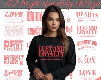 Typography T-Shirt Design Minimalist Love Quotes Streetwear Digital Download PNG
