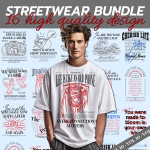 Typografie Streetwear | Typografieontwerpen | Typografie | Streetwear-shirt | Grafisch shirt | DTF | DTG | Ontwerpbundel | T-shirt
