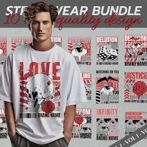 Urban Streetwear T-Shirt Designs | Streetwear Design | Typography T-shirt Design | Graphics Shirt | DTF | DTG | Designs Bundle