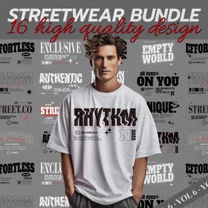 Typography Streetwear Designs | Typography Designs | Typography | Streetwear Shirt | Graphics Shirt | DTF | DTG | Designs Bundle | T-Shirt