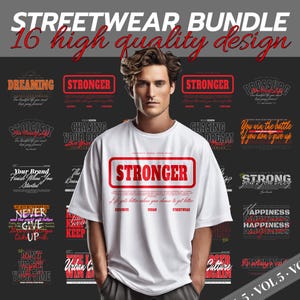 Typography Streetwear Designs |  Typography Designs | Typography | Streetwear Shirt | Graphics Shirt | DTF | DTG | Designs Bundle | T-Shirt