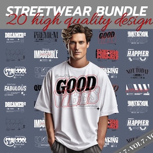 Typography Streetwear Designs | Typography | Typography Designs | Streetwear Shirt | Graphics Shirt | DTF | DTG | Designs Bundle | T-Shirt