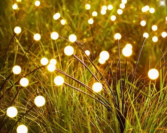 Firefly Gartenlichter Geschenk, Solarleuchten im Freien für Rasen und Garten, Gartenweglichter, Wegdekoration Schönes Geschenk für die Außenbeleuchtung