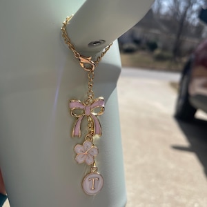 Charm n.° 2 para Stanley Cup / Charm con letra personalizada para Stanley Cup / Lazo, flor y letra