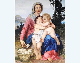 Madonna and Child with Saint John the Baptist: Catholic Virgin Mary Art.