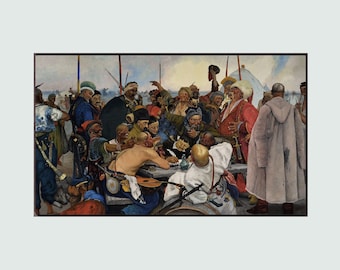 Large historical patriotic painting, military patriotic wall art, copy of famous ukrainian oil painting on canvas, hand painted art.