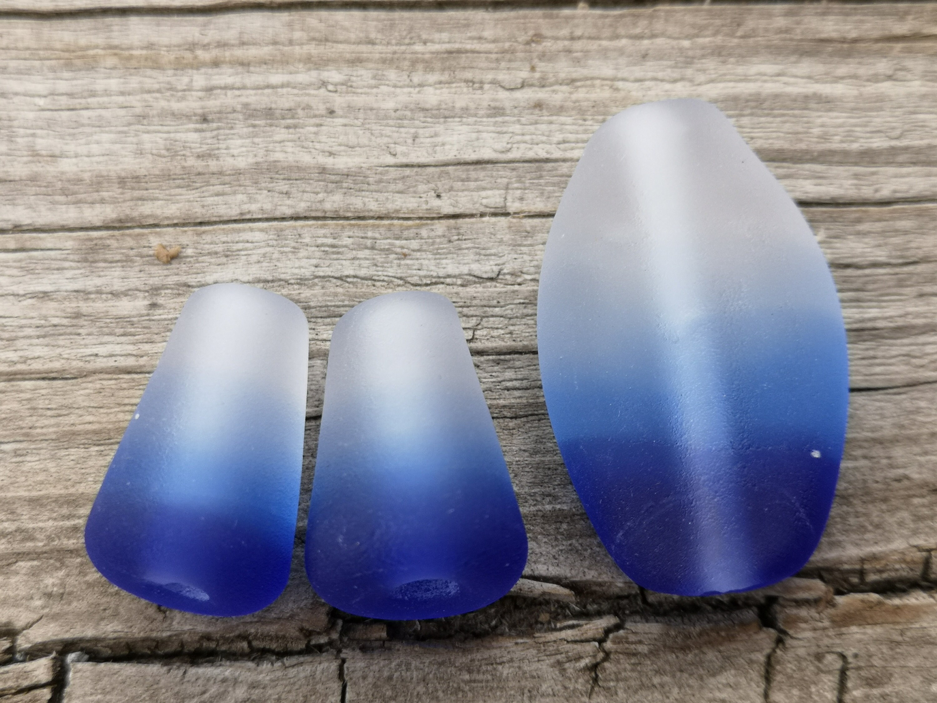 Blue Curacaoombre Bluehandmade Lampwork Glass Bead Set for Jewelry