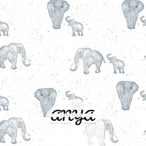 Elephants | Nature Premium seamless pattern 300 DPI PNG Instant digital Download Fabric printing Safari design File