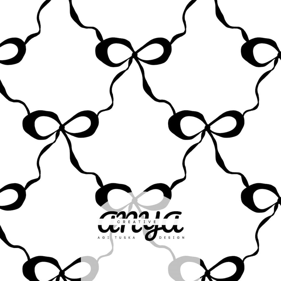 Twining Ribbon Pattern Bows | Ribbons Premium Seamless Pattern 300 DPI PNG Instant Digital ...