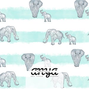 Elephants | Nature Premium seamless pattern 300 DPI PNG Instant digital Download Fabric printing Safari design File