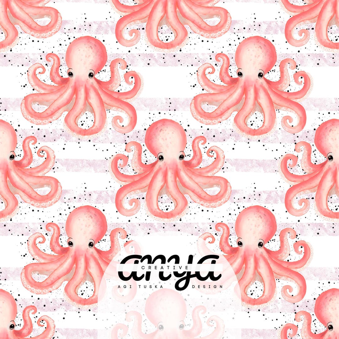 Octopus Seamless Pattern | Under the Sea Digital Fabric Design | Sea ...