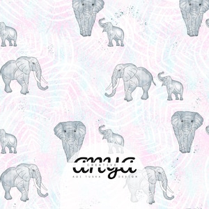 Elephants | Nature Premium seamless pattern 300 DPI PNG Instant digital Download Fabric printing Safari design File