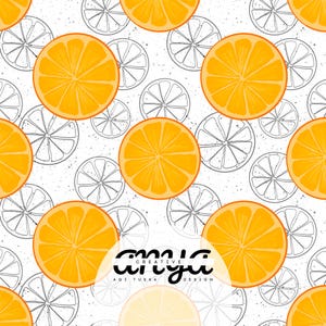 Oranges vol2 Colour Exclusive seamless pattern 300 DPI PNG Instant digital Download Fabric printing Surface design File