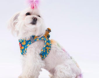 Pettorina per cani con motivo a paperella gialla con sistema di bloccaggio sicuro, accessorio carino e comodo per animali domestici