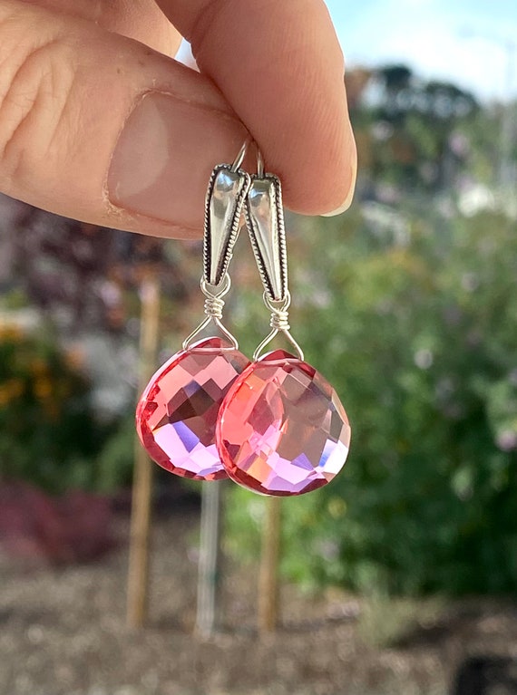 Small Baby Pink Crystal Stud Earrings Fruit Bijoux Pistachios