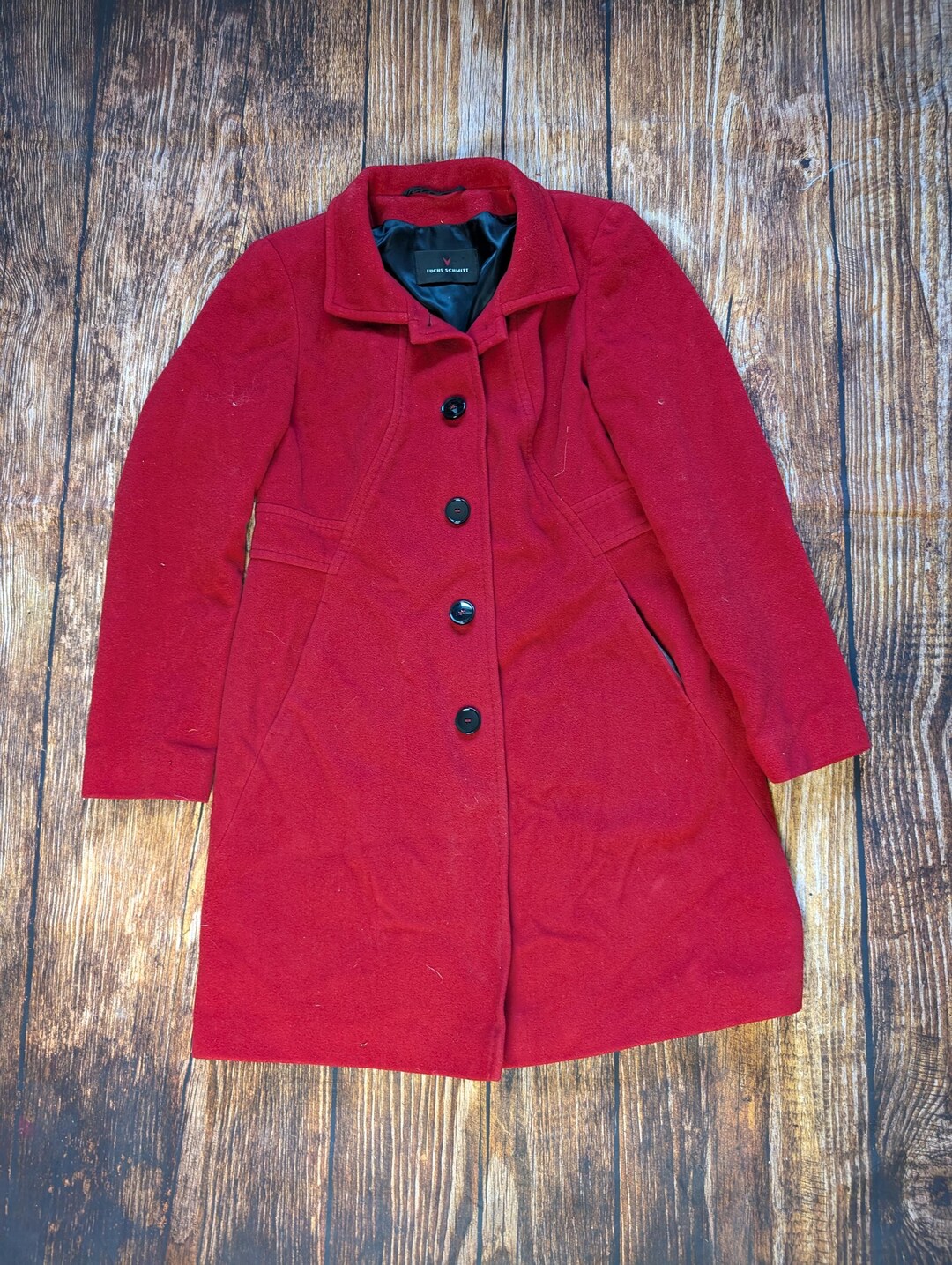 Roter langer Mantel aus Wolle und Kaschmir Fuchs Schmitt Trench