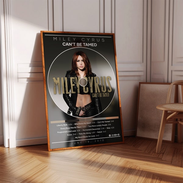 Miley Cyrus Poster | Can't Be Tamed Poster | Album Poster Print | Album Cover Poster | Pop Music Poster, Room Decor, Music Gift, Music Decor