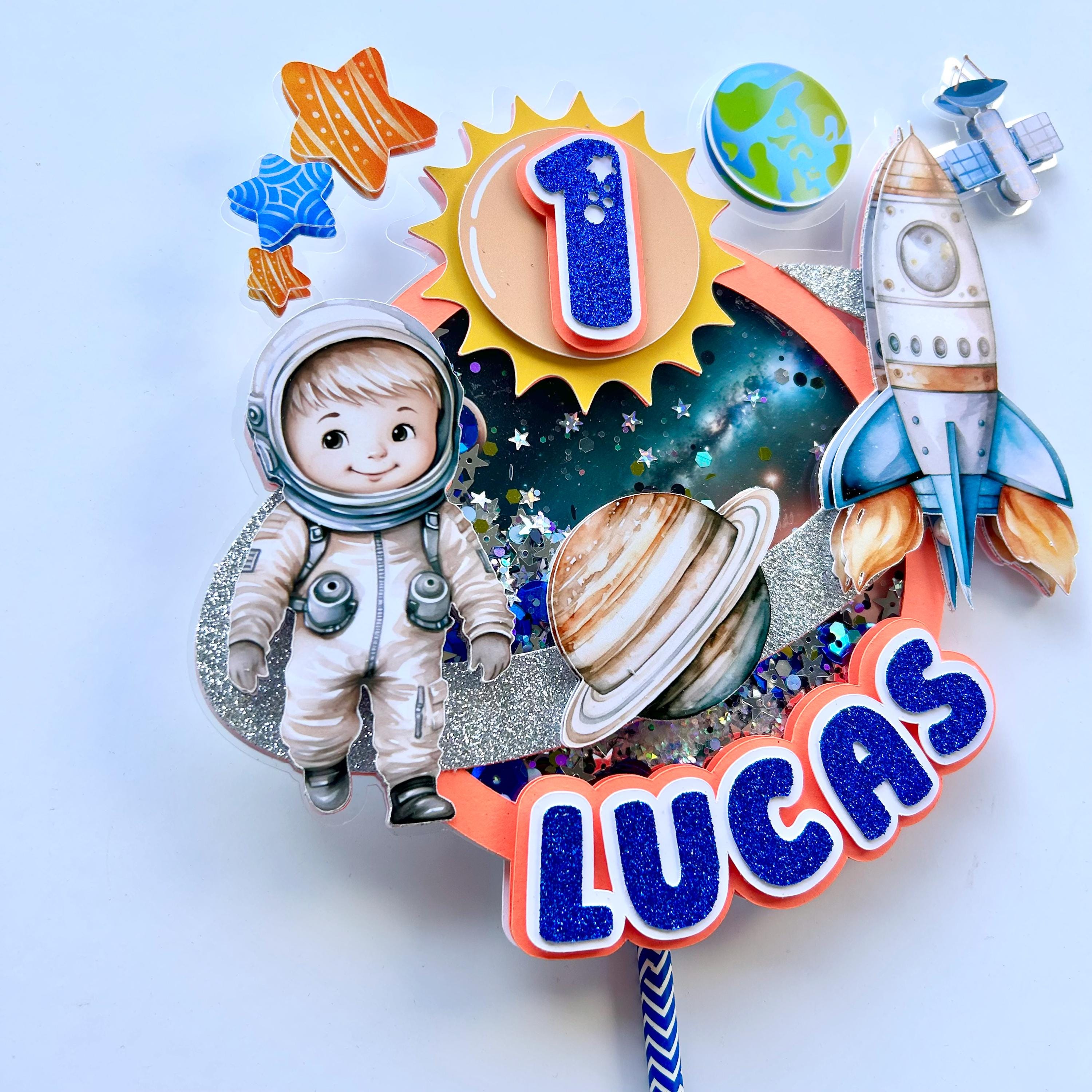 Sumerk Astronaut Cake Toppers - Handmade Resin Spaceman Decorations For Birthday Cakes & Party Favors
