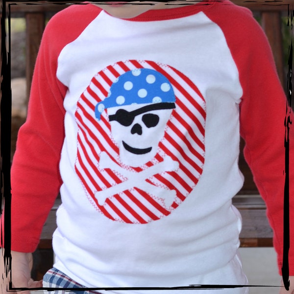 AHOY PIRATE Baby Dots Raglan T-Shirt or One-Piece