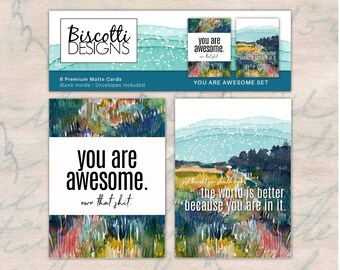 YOU'RE AWESOME  / Premium Card Gift Set / 6 Pack