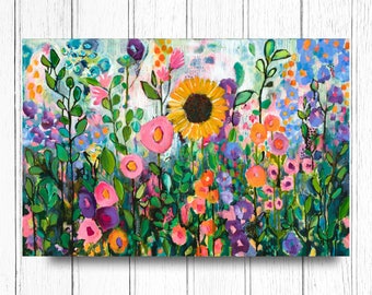 16x24 or 24x36 Canvas Artwork - "My Forever Adventure" - Floral Canvas Print