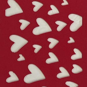 Clay stencil #8 HEARTS EVA foam, reusable texture pottery tool for  mug breaking glaze surface design