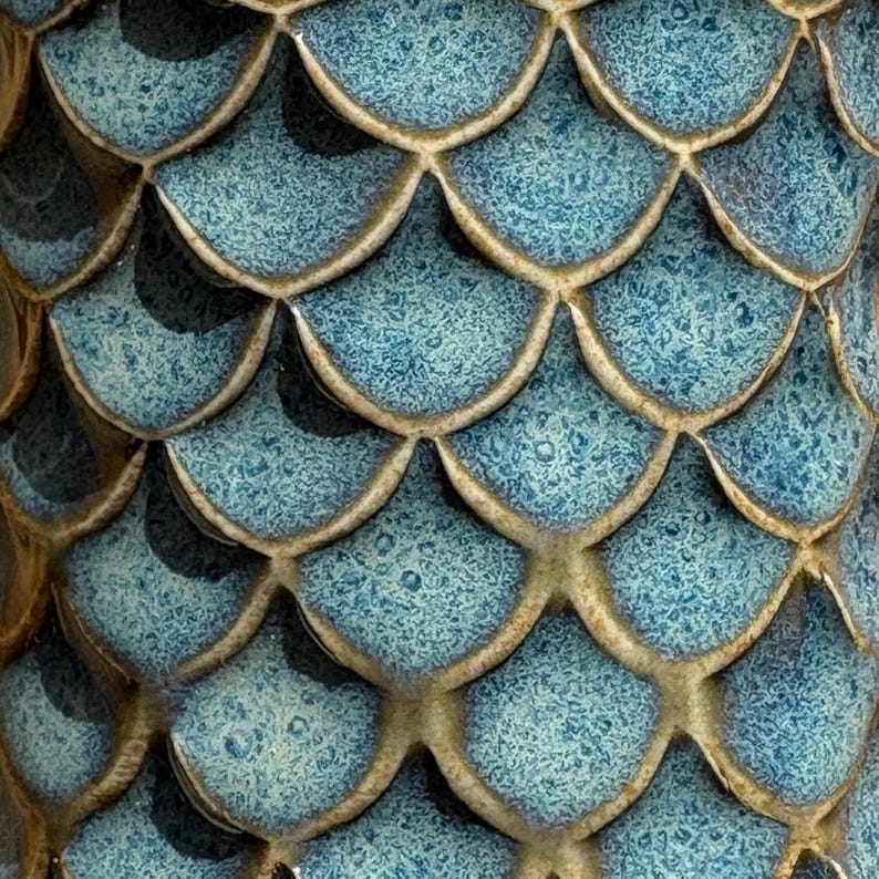 Pottery Roller - 3.75” Micro Scales - Seamless Pattern Texturing Tool ...