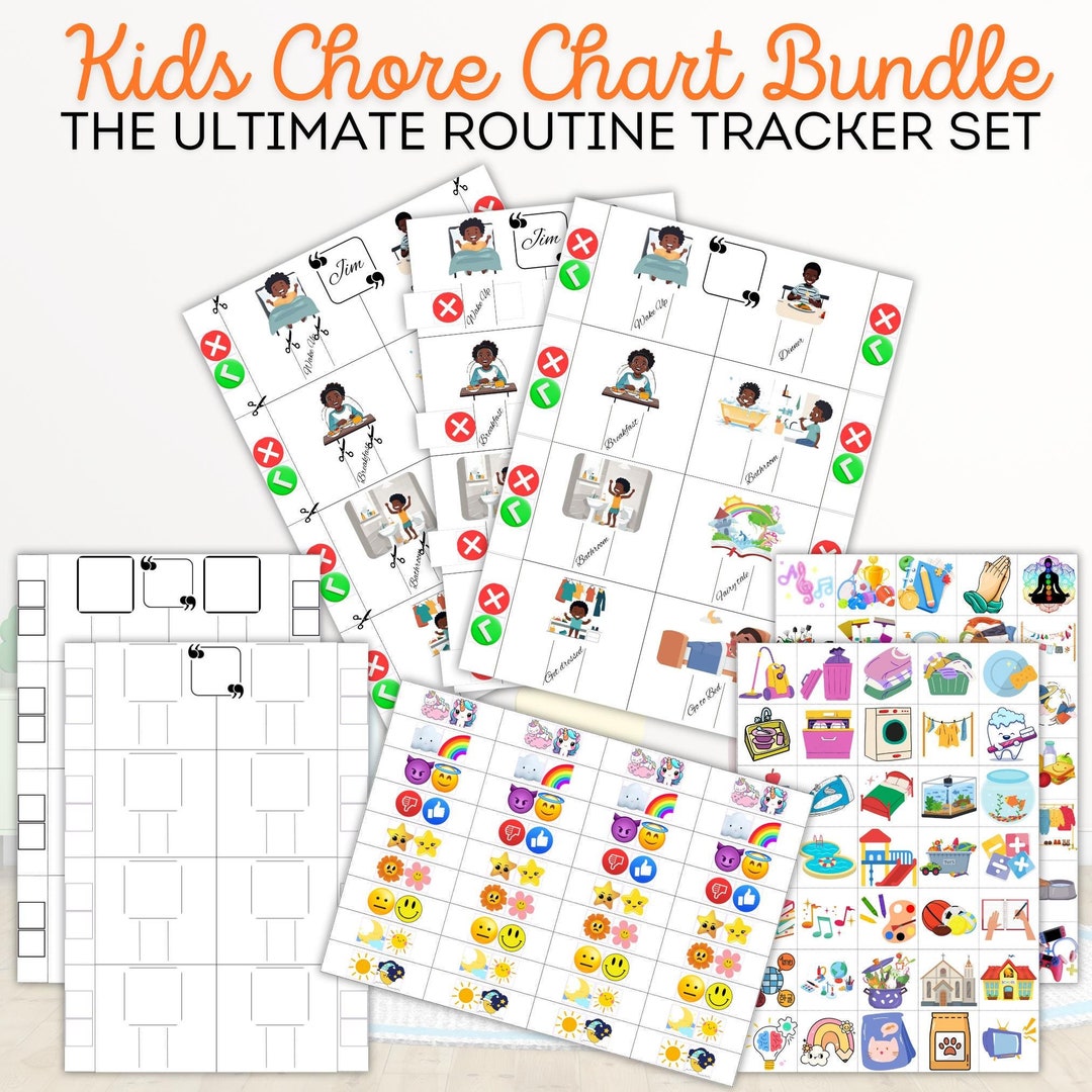 Editable Kids Chore Charts Printable Kids Routine Chart Daily Chore ...