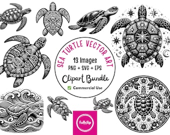Sea Turtle Clipart Bundle, Sea Turtle SVG, Sea Turtle PNG, Sea Turtle Clipart, Sea Turtle Designs, Sea Turtle, Turtle SVG, Clipart Bundle