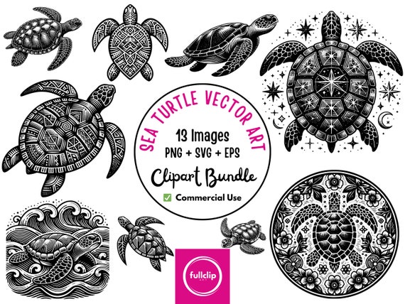 Sea Turtle Clipart Bundle, Sea Turtle SVG, Sea Turtle PNG, Sea Turtle Clipart, Sea Turtle Designs, Sea Turtle, Turtle SVG, Clipart Bundle