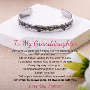 Per mia figlia - Bracciale rigido &quot;Sarò sempre con te&quot;, Bracciale &quot;Ti amerò per sempre&quot;, Regalo di compleanno della mamma, Regalo di laurea, Regalo di Natale