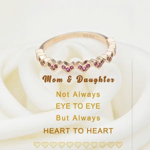 To My Daughter Ring,Mom Daughter Always Heart To Heart Tiny Hearts Ring,S925 Silver Women Ring,Mom Ring,Family Ring,Birthday Gift For Her