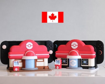 Housse pour station d'accueil Pokopia PokeCenter Nintendo Switch, impression 3D, station d'accueil Switch, cadeau pour gamer, support de station d'accueil, interrupteurs 1 et 2, fabriqué au Canada